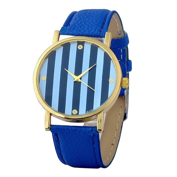 Zodaca Womens Simple Fashion Leather Stripe Watch