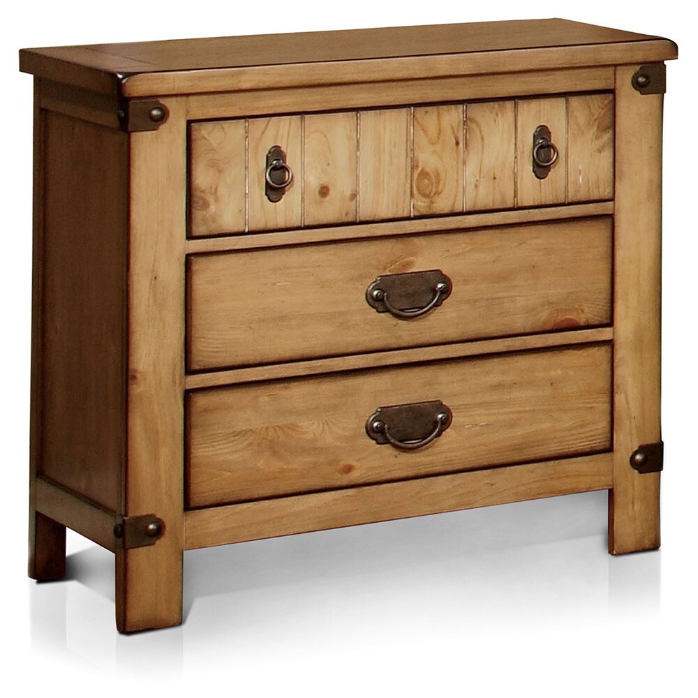 Furniture Of Americafurniture Of America Sierren Country Style 3 Drawer Nightstand With Built In Usb Outlet Vintage Pine As Is Item Vintage Pine Dailymail