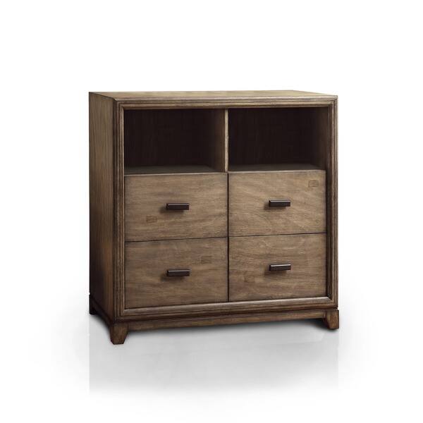 Shop Furniture Of America Aden Rustic 42 Inch Brown Solid Wood