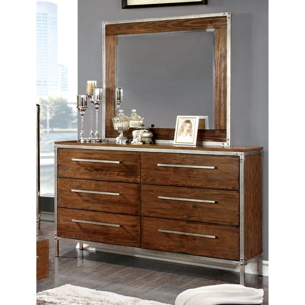 Shop Furniture Of America Anye 2 Piece Industrial Style Dresser