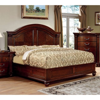 Furniture of America Tamp Traditional Cherry Solid Wood Panel Bed - On ...