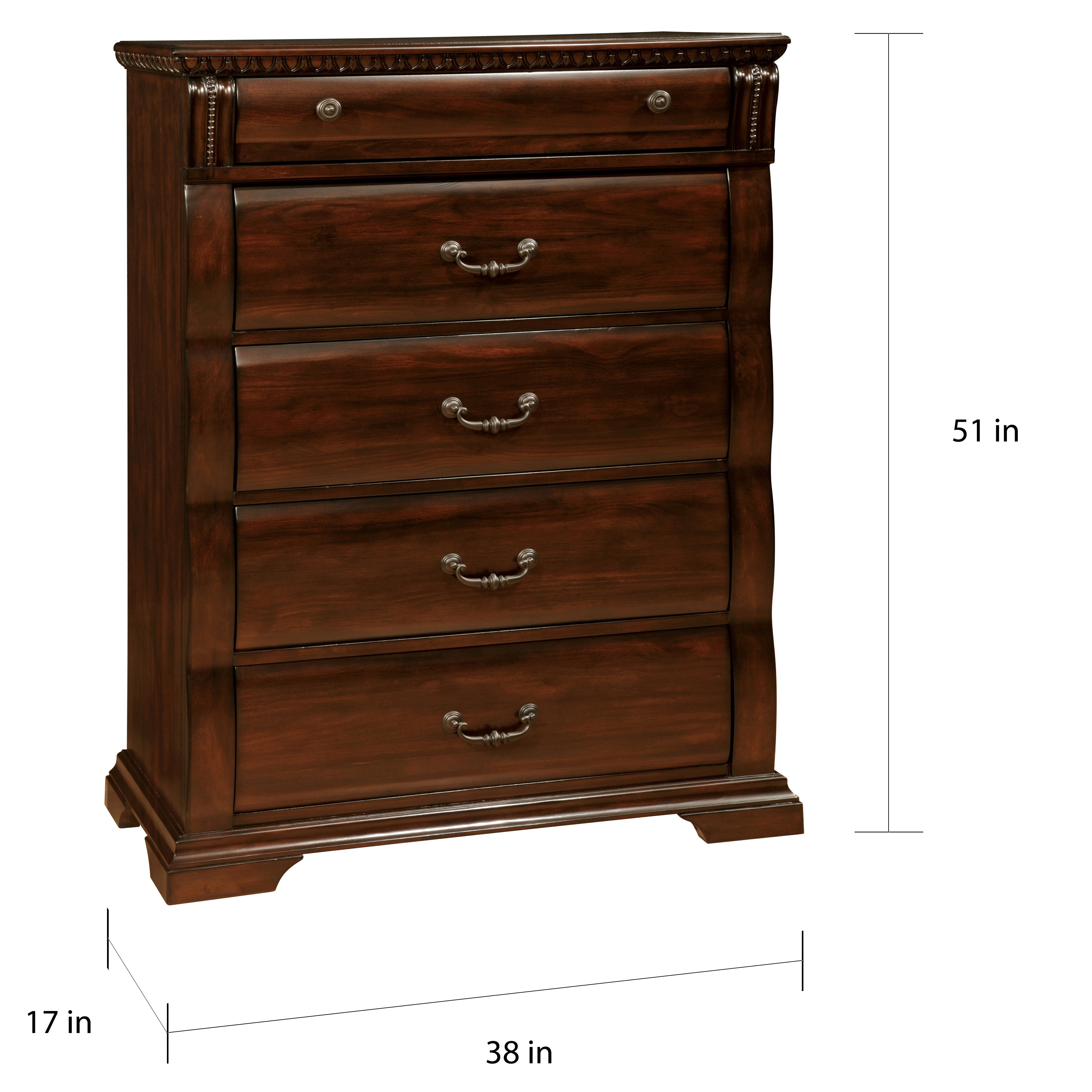 Shop Furniture Of America Tay Traditional Cherry Solid Wood 5
