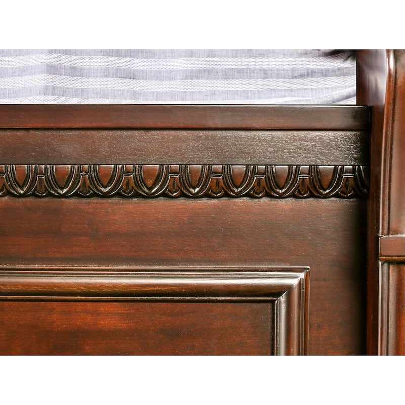 Furniture of America Tay Traditional Cherry Solid Wood Four Poster Bed