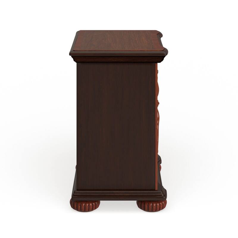 Ulis Traditional Cherry Solid Wood 3-Drawer Nightstand by Furniture of America
