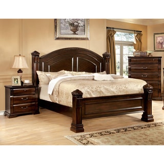 Tay Transitional Cherry Wood 3-Piece Poster Bedroom Set by Furniture of America
