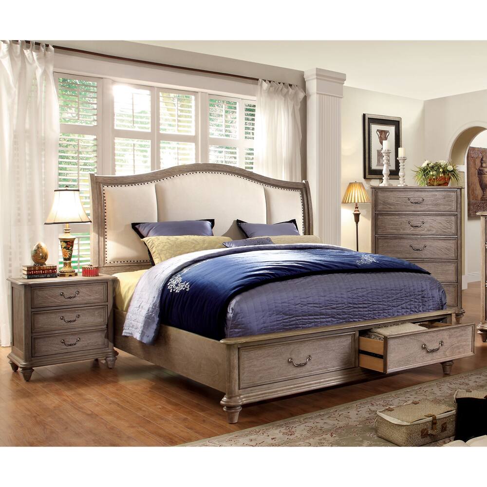 Furniture of America Pury Rustic Brown Storage 3-piece Bedroom Set