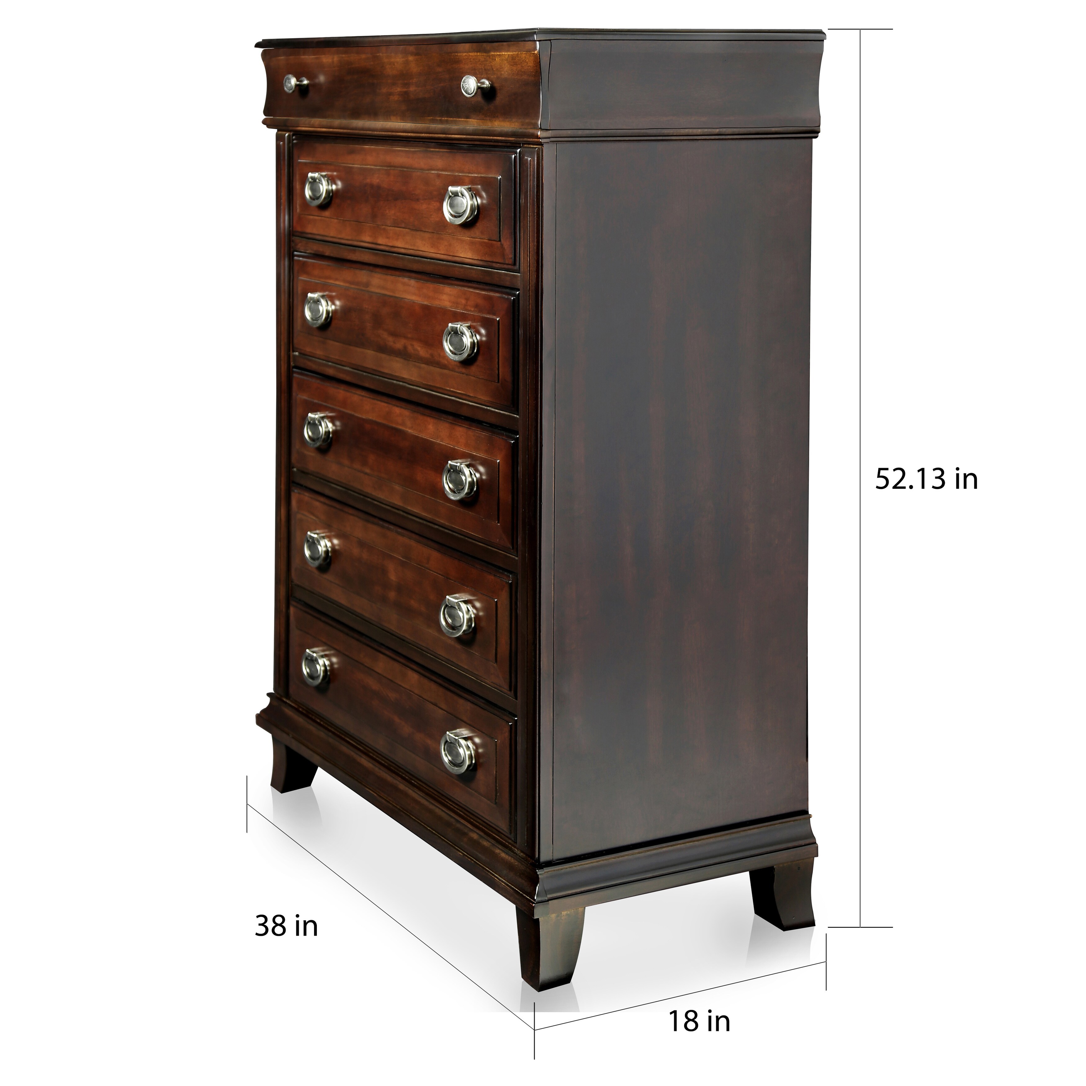 Shop Furniture Of America Dere Transitional Cherry Solid Wood