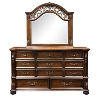 Gold Mirrored Dressers Chests Online At Our Furniture Of America Ellianne Traditional 2 Piece Dresser And Mirror Set