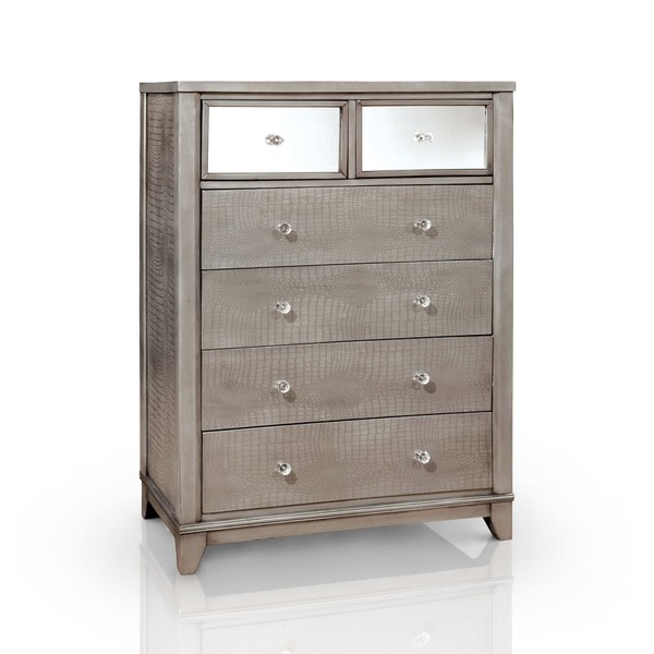 Shop Furniture Of America Kivo Modern Silver Solid Wood 6 Drawer