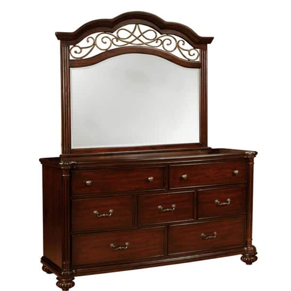 Shop Furniture Of America Miralle 2 Piece Dark Cherry Dresser And