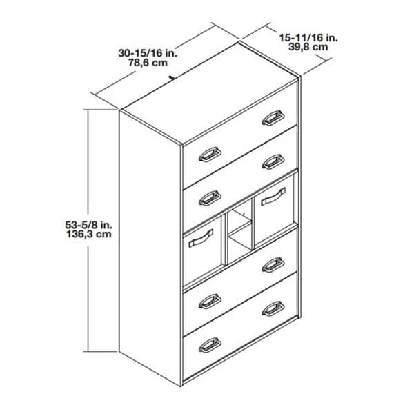 Shop Altra Lucerne 4 Drawer Dresser With Fabric Bins By Cosco