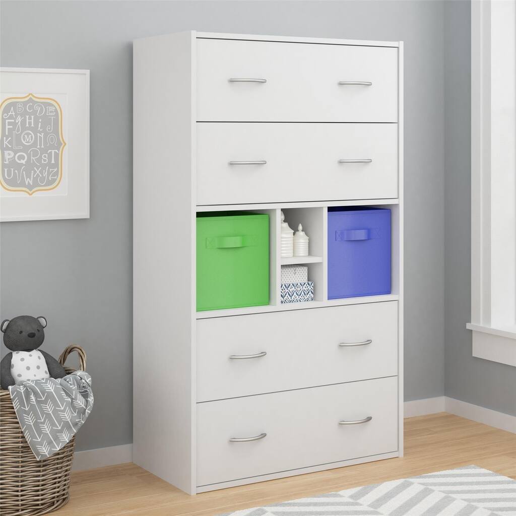 Altra Lucerne 4-drawer Dresser with Fabric Bins by Cosco