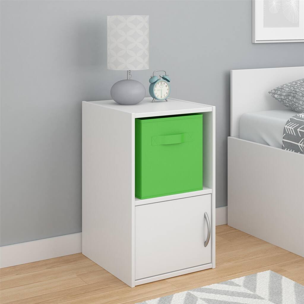 Ameriwood Home Lucerne Nightstand with Fabric Bin