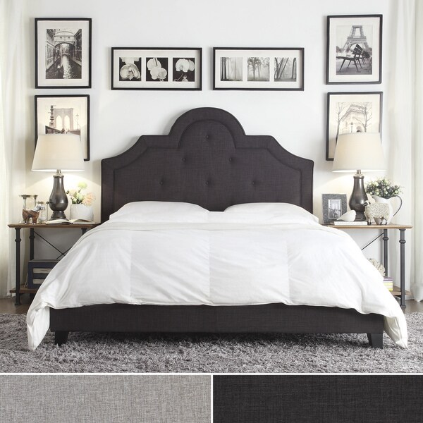 Harper Tufted High-arching Linen Upholstered Queen Bed by iNSPIRE Q Bold
