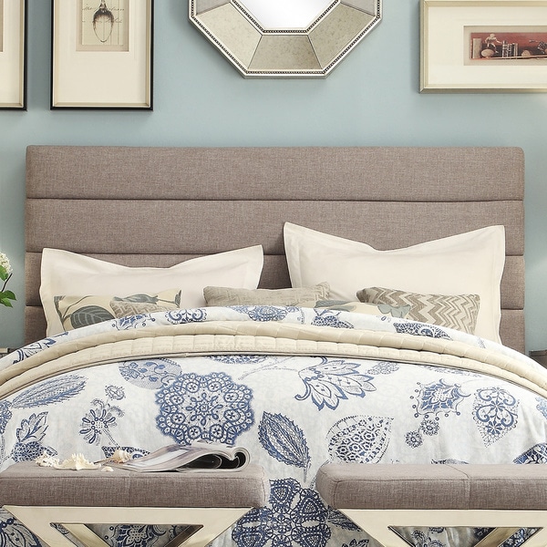 Shop Corbett Horizontal Tufted Gray Linen Upholstered Kingsize