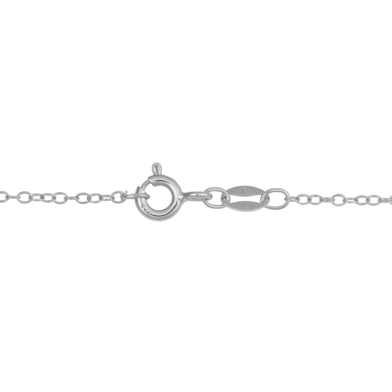 Fremada Rhodium Plated Sterling Silver Keep Calm And Smile Oval Pendant On Cable Chain Necklace