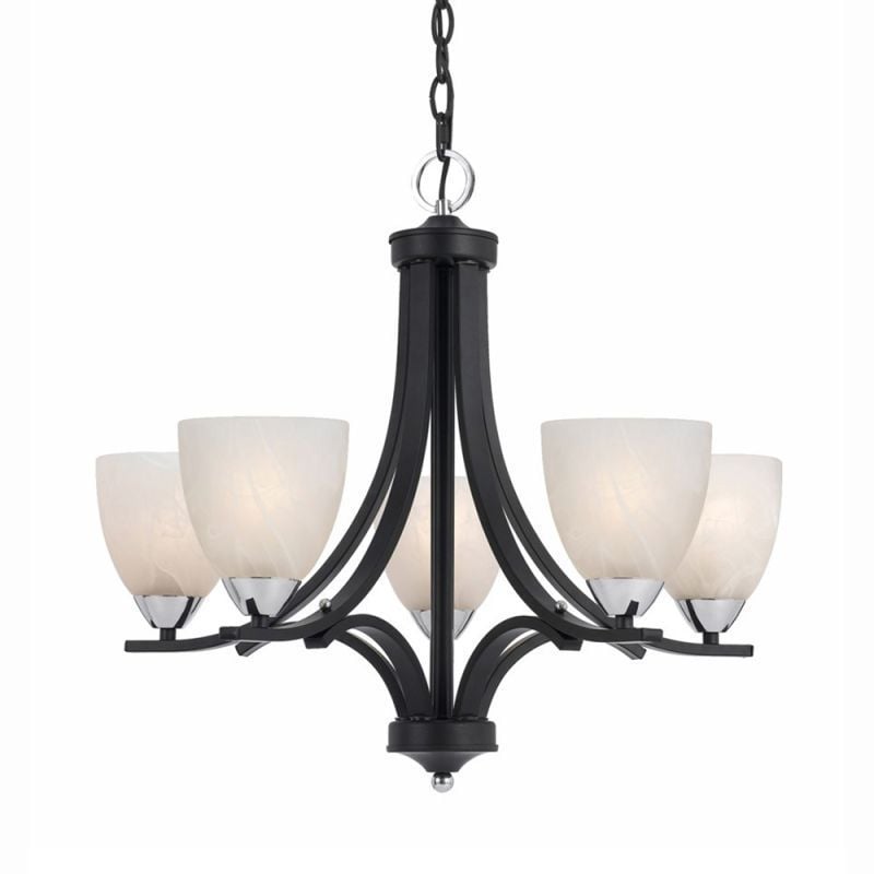 Lumenno Transitional 5-light Black Chandelier with Chrome Accents - Chandeliers For Bedrooms by Overstock.com