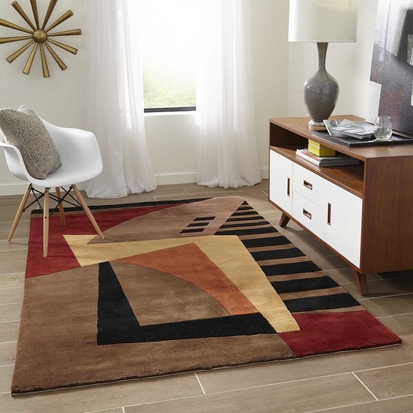 Shop Momeni New Wave Black Hand-Tufted and Hand-Carved Wool Rug (2' X 3