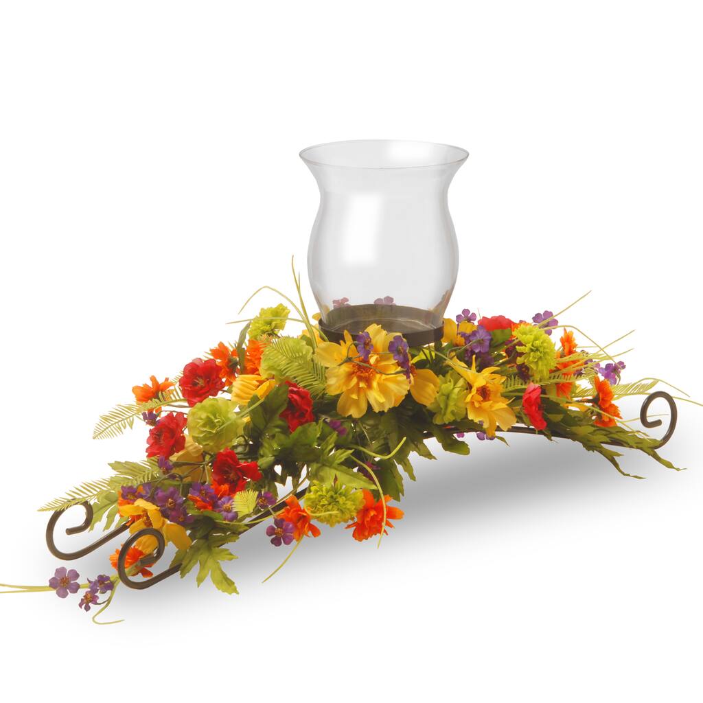 30-inch Cosmos Mixed 1-candle Holder with Glass Cup