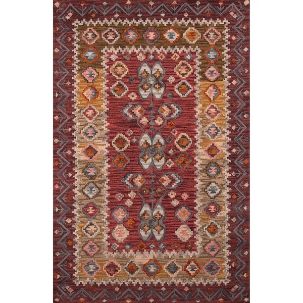 Momeni Tangier Red Hand-Tufted Wool Rug - 9'6" x 13'6"