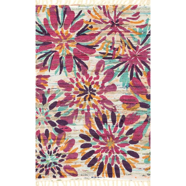Alexander Home Hand Woven Maria Cotton Daisy Rug