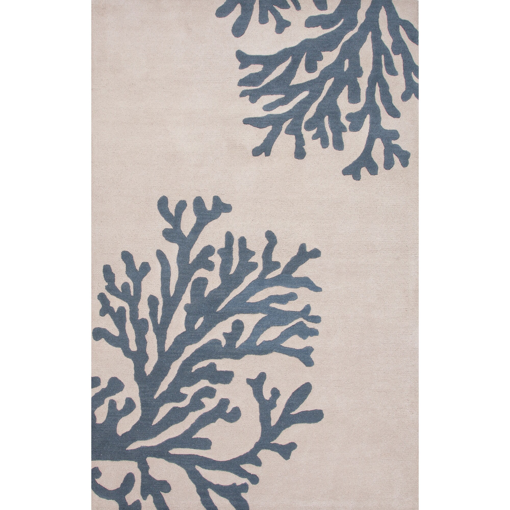 Contemporary Coastal Pattern Blue/Ivory Wool Area Rug (2x3) - 2' x  3'/Surplus - Bed Bath & Beyond - 11351074