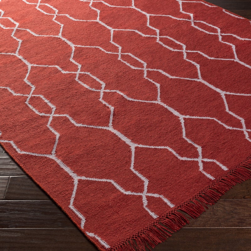 Hand-Woven Terrell Lattice Pattern Indoor/Outdoor Area Rug (9' x 13')