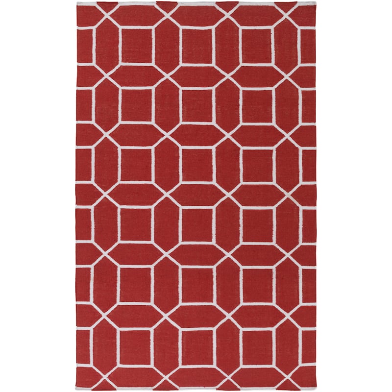 Hand-Woven Rodolfo Geometric Pattern Indoor/Outdoor Area Rug