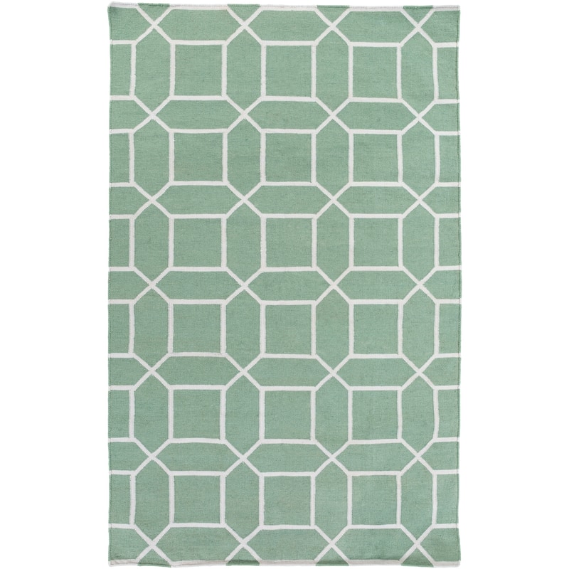 Hand-Woven Rodolfo Geometric Pattern Indoor/Outdoor Area Rug