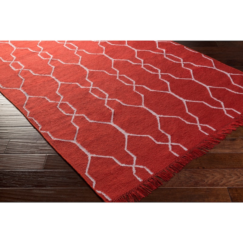 Hand-Woven Terrell Lattice Pattern Indoor/Outdoor Area Rug