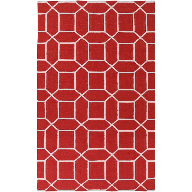 Hand-Woven Rodolfo Geometric Pattern Indoor/Outdoor Area Rug