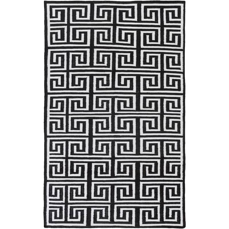 Hand-Woven Solomon Geometric Pattern Indoor/Outdoor Area Rug