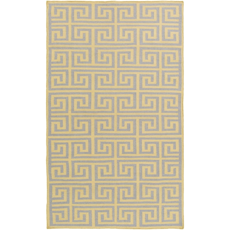Hand-Woven Solomon Geometric Pattern Indoor/Outdoor Area Rug - 3'6" x 5'6" - Khaki