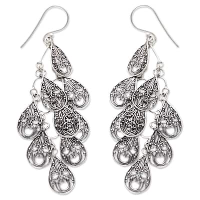 Handmade Sterling Silver 'Raindrops' Earrings (Indonesia)