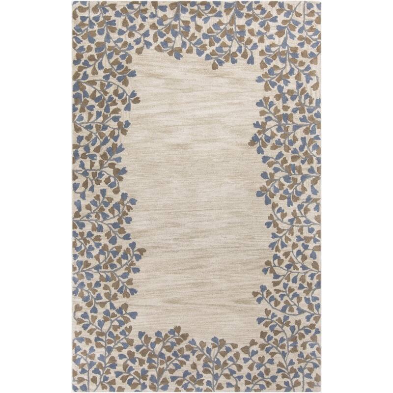 Rome Hand Tufted Floral Border Area Rug