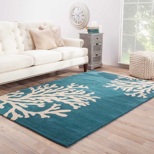 Sullivan Handmade Abstract Blue/ White Area Rug (5' X 8') Free Shipping Today Overstock