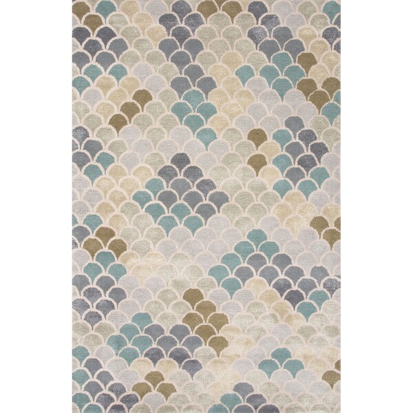 HandTufted Coastal Pattern Blue\Blue (5x8) Area Rug Free Shipping