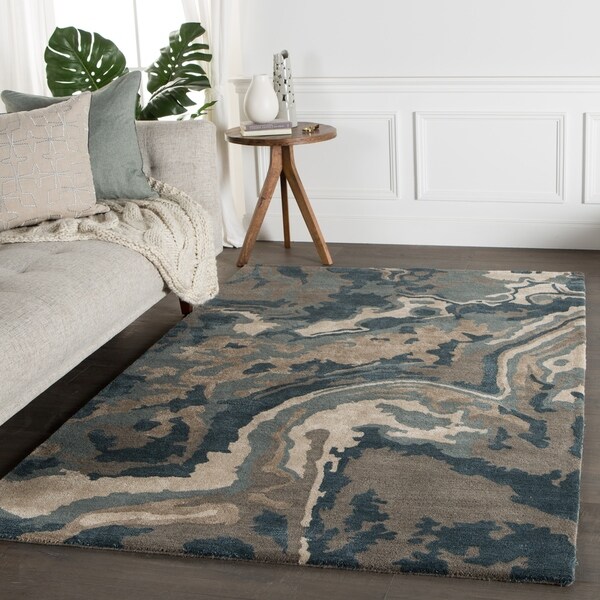 Shop Granite Handmade Abstract Gray/ Brown Area Rug (8' x 10') 7'10