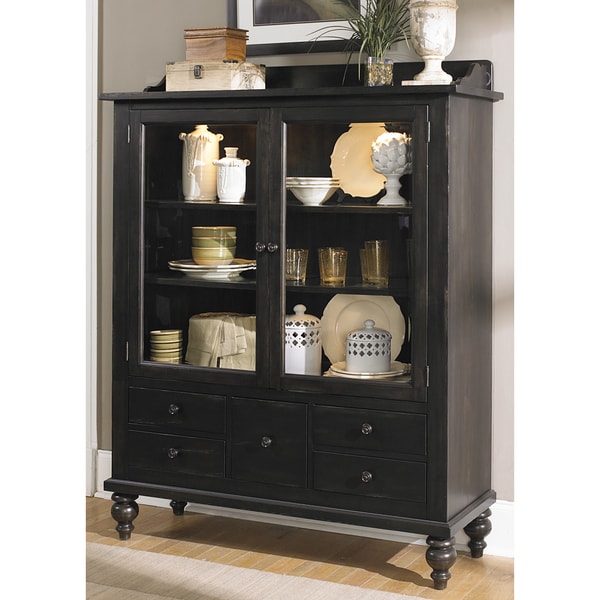 Shop Black Cherry Traditional Display Cabinet - On Sale ...