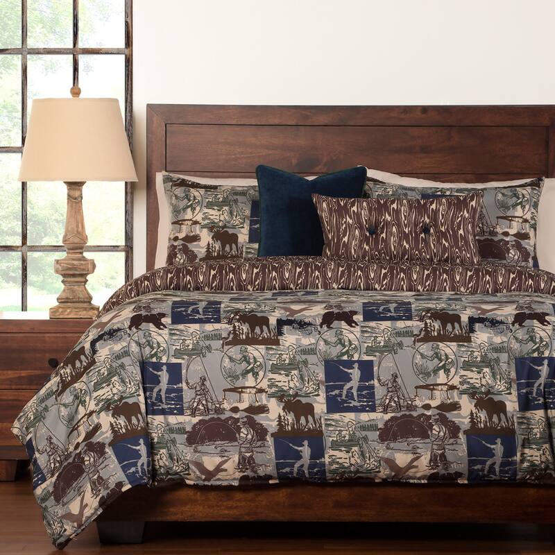 North Shore Reversable 6-piece Duvet set - Brown - King