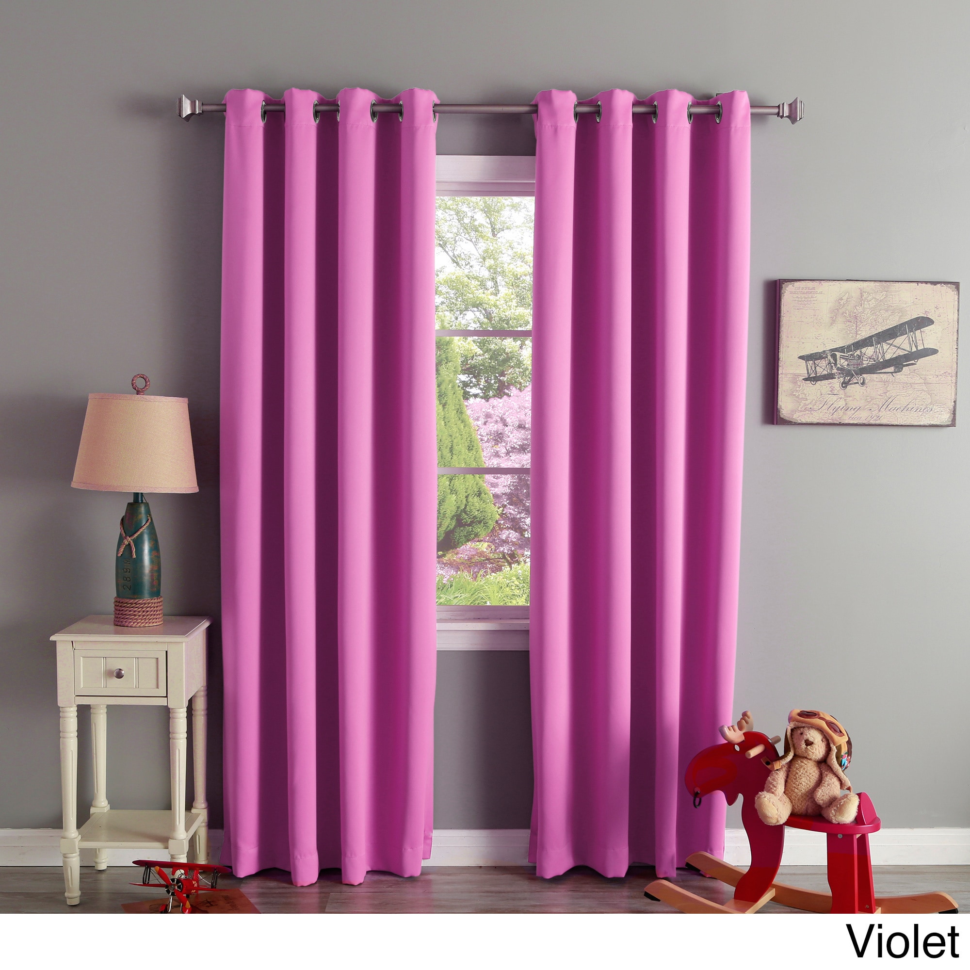 Aurora Home Silver Grommet Top 84-inch Blackout Curtain Pair - 52