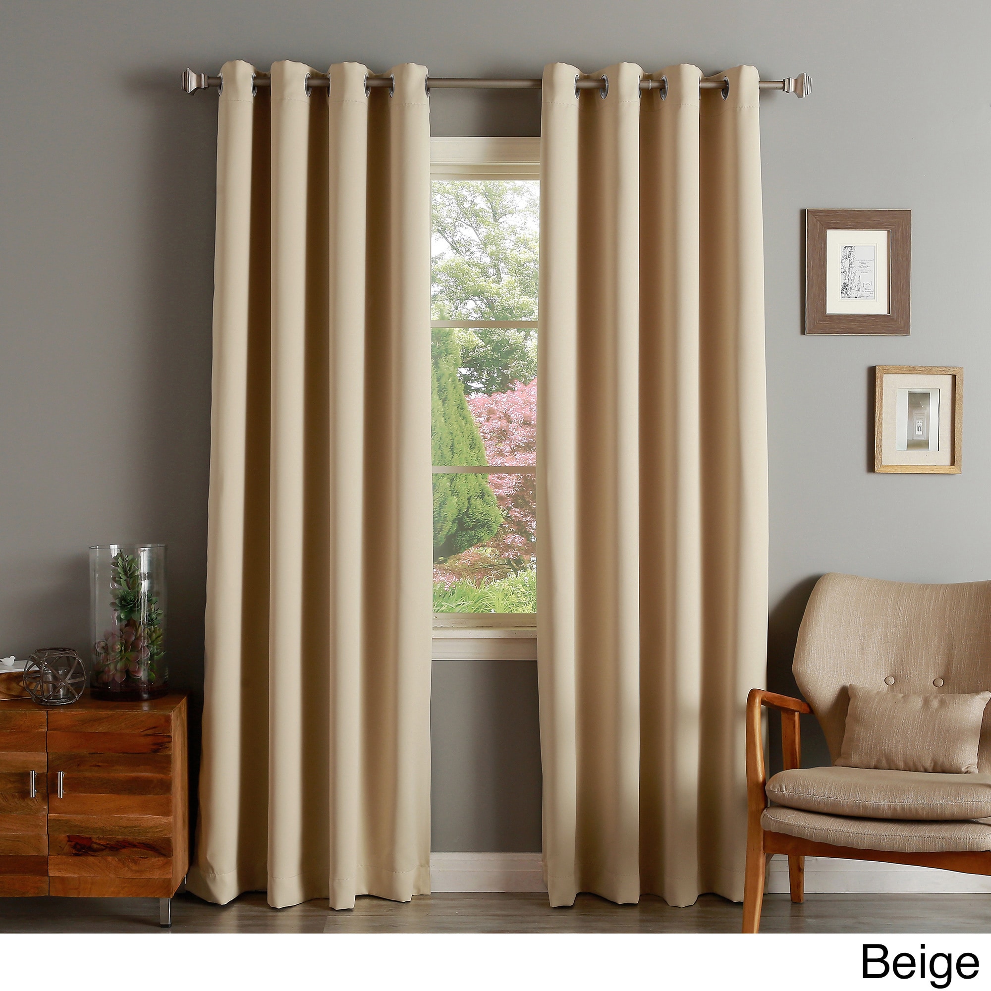 Wide Width Nickel Grommet Top Blackout Curtain 80 Inch by 96 Inch Panel 