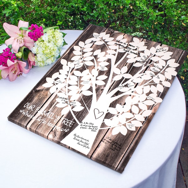Our Family Tree Gallery Wrapped Canvas Guest Book