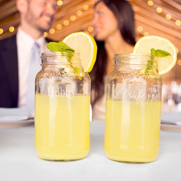 Hubby & Wifey 26oz. Mason Jar Set