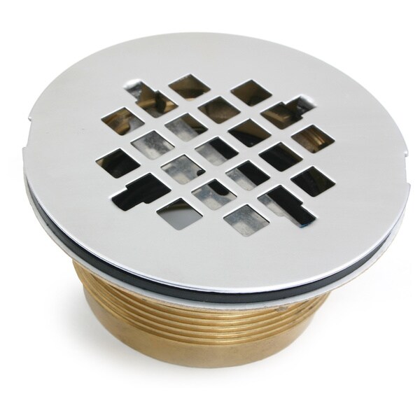 Shop Shower Drain, 2 Brass NoCaulk Shower Drain with Stainless Steel