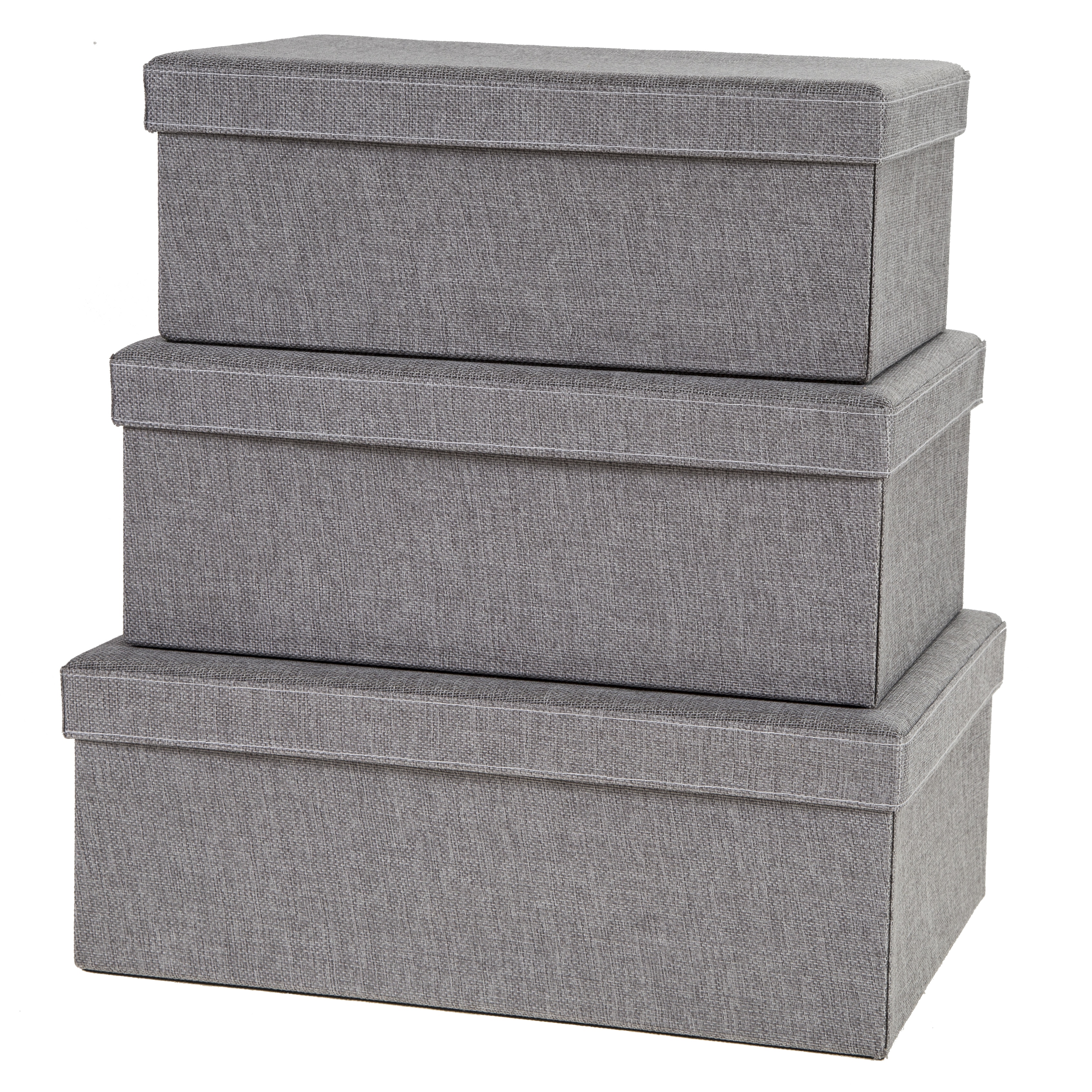 grey decorative storage boxes