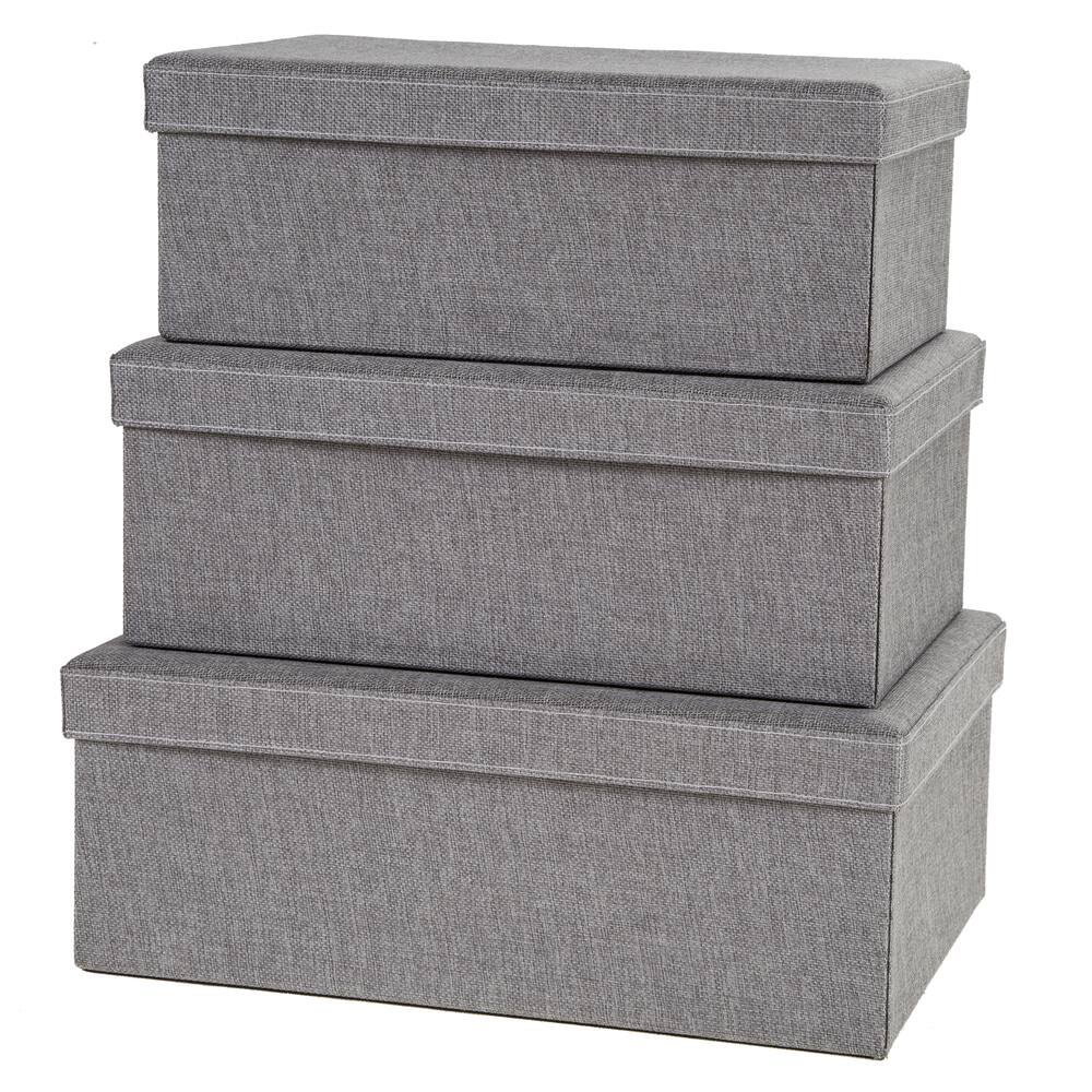 Creative Scents Grey Birch Storage Boxes (Set of 3)