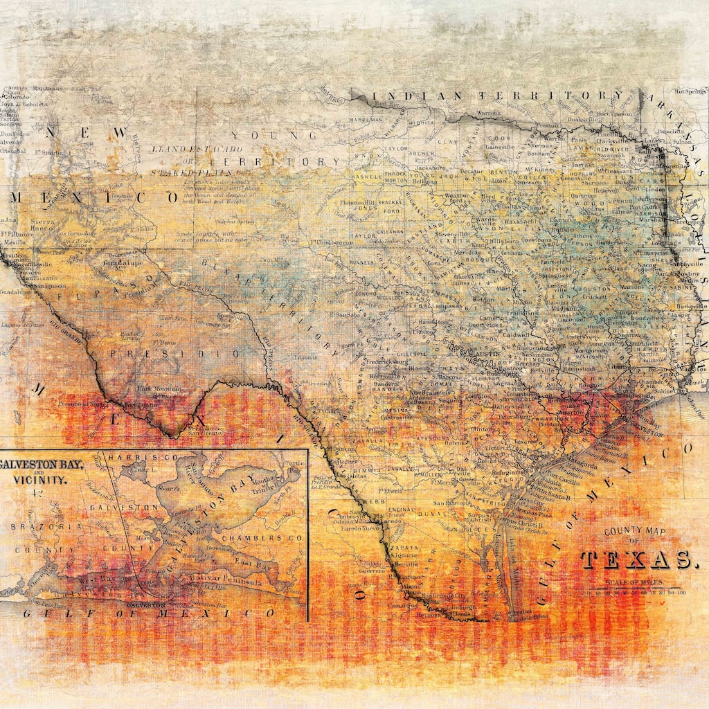 Texas Map - Multi-Color