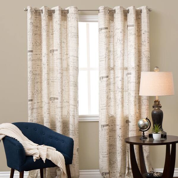 Shop Lambrequin Neutral Linen Script Panel Free Shipping Today