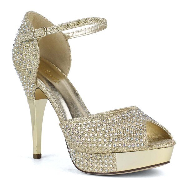 Shop Celeste Women's Anastasia-03 High Heel Shining Diamond T-Strap ...